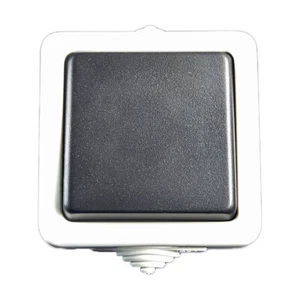 2-Wege Schalter Treppenschalter Aufputz Feuchtraumschalter grau schwarz - Bild 1 von 3