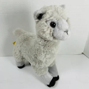 Aurora MIYONI GRAY BLACK FURRY SHAGGY LLAMA Stuffed Animal PLUSH SOFT TOY Cute - Picture 1 of 5