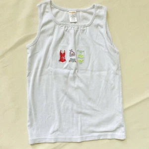 Gymboree Girls Tank Top Casual Swimsuit Print Summer Casual White Sleeveless 12 - Picture 1 of 2