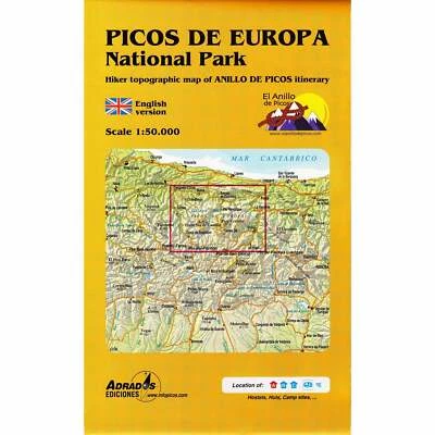 Picos de Europa National Park Map, Tour of the Picos, spain, hiking, walking - Image 1 of 3