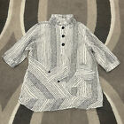 Terra SJ Apparel Womens Size Large Shirt pocket 3/4 sleeves striped Lagenlook