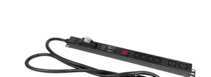 PDU, 240V, L6-30P, 30A, 7200watts, (4) C13 & (2 Metered-Breaker-Surge Protection - Picture 1 of 8
