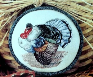 Cross Stitch Pattern THANKSGIVING TURKEY Colorful  Autumn Donna V Giampa 58 x 60 - Picture 1 of 5