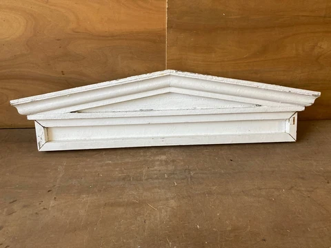 Antique Window Header Pediment Greek Wood and Metal Shabby Vintage Chic 45-22EM Cover