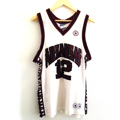 VTG Converse ARKANSAS RAZORBACKS Basketball Jersey Men SZ M USA Kareem Reid #12 Cover