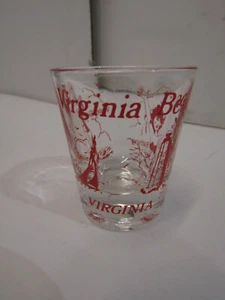 OLD BARWARE SHOT GLASS VIRGINIA BEACH 2 1/2" SOUVENIR MAN CAVE - Picture 1 of 1