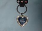 KANE COUNTY COUGARS  glitter effect metal Heart KEYCHAIN / KEYRING  Rico NWT