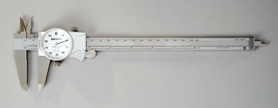 Mitutoyo 505-743J - 8" Dial Calipers .1/Rev .001 Grad. White Face - Image 1 of 2