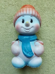 Vintage Soviet Rubber Doll Snowman USSR 1970s Rare Collectible Toy Girl RUSSIA - Picture 1 of 4