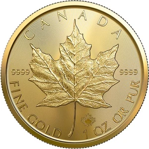 2022 1 oz Canadian Gold Maple Leaf Coin (BU) - Picture 1 of 2