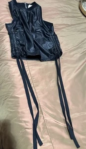 CINQ A SEPT DAMEN SCHWARZ KUNSTLEDER MUSTERVERKAUF SELTEN TOP - Bild 1 von 10