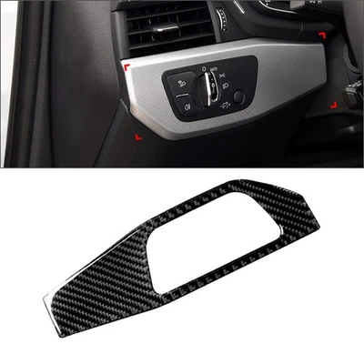 Carbon Fiber Interior Headlight Switch Panel Cover Trim For Audi A4 B9 S4 RS4 A5 - Image 1 of 4