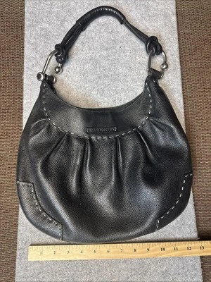 Gently Loved Black BCBG Max Azria Leather Baguette Handbag - Image 1 of 4