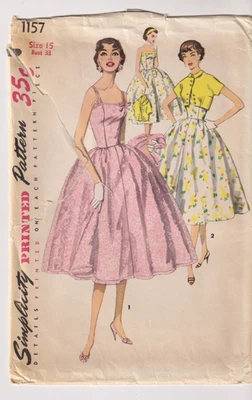 1157 SIMPLICITY c.1955 - DRESS & Short JACKET -  Sz 15 B 33" - Image 1 of 2