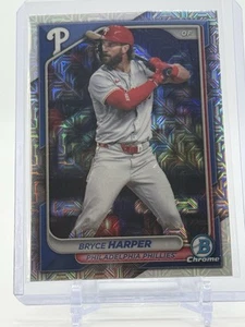2024 Bowman Chrome BRYCE HARPER #40 Mega Mojo Refractor Parallel Phillies 🔥🔥 - Picture 1 of 2