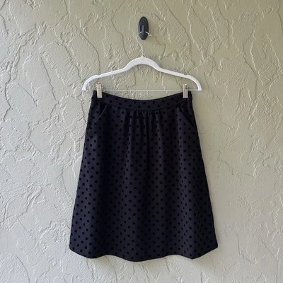Boden Mujer Talla Falda Alta 6L Negra Mezcla Algodón Terciopelo Lunares Línea A Nueva Sin Etiquetas Foto 1 de 4