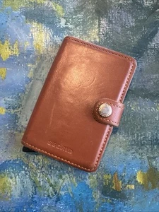 Secrid Miniwallet Cognac Brown Leather RFID Slim Wallet with Card Protector - Picture 1 of 15
