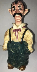 Antique 8.5” Ceramic Four Eyes Drunk Man Saki Decanter Bottle MADE IN JAPAN - Picture 1 of 13