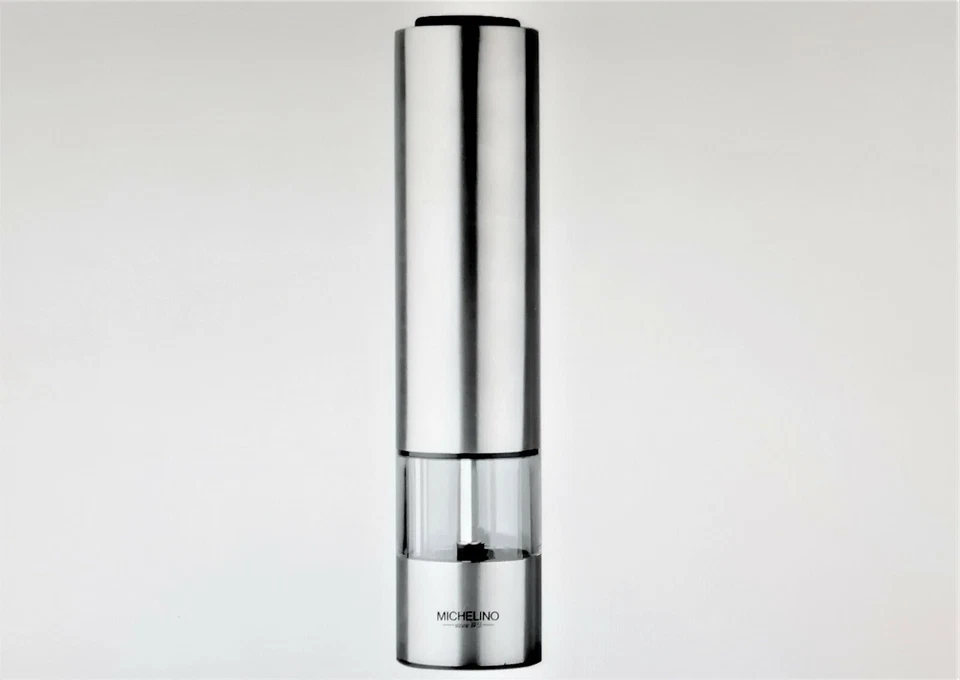 MICHELINO elektrische Gewürzmühle Edelstahl LED-Beleuchtung Salz- Pfeffermühle - Bild 1 von 1