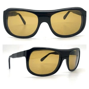 Vintage Persol Ratti Sunglasses 6286/56 T Italy Black Meflecto Rare lenses Brown - Picture 1 of 13