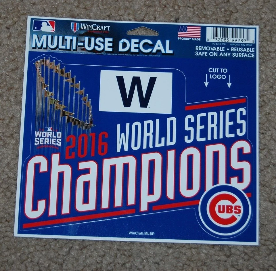 CHICAGO CUBS 2016 WORLD SERIES CHAMPIONS SPORTS 4.5" X 6" MULTI-USE DECAL - Image 1 of 1