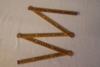 ANCIEN  METRE PUBLICITAIRE PLIANT EN BOIS LIQUEURS FEROTIN SIROPS - Photo 1/3