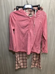 JUST LOVE Women’s (Size M) Pajama Set Long Sleeve Shirt & Plaid Pants Polyester - Picture 1 of 8