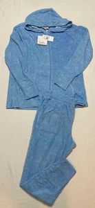 Roudelain Hoodie & Paperbag-Waist Jogger Pants Lounge Set Blue L - Picture 1 of 4
