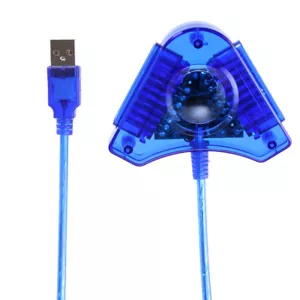 Adapter Cord for Sony Playstation 2 PS2 to PC USB Controller Converter Blue - Picture 1 of 6