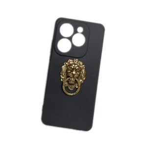 Case For Infinix Hot 40i 3D Lion Head Finger Ring Stand Holder Soft TPU Cover - Picture 1 of 4