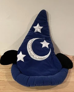 Vintage Disneyland Plush Blue Velvet 16" Mickey Sorcerer Hat - Old Tag Version! - Picture 1 of 8
