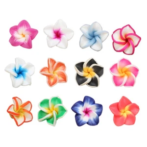 20 Pcs Soft Ceramic Flower Egg Headdress Polymer Clay Plumeria Child - Picture 1 of 12