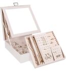 Tikea Jewelry Box Organizer for Women 2 Layers Large Earrings Organizer with ...