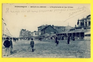 cpa 59 - DUNKERQUE - MALO les BAINS (Nord) L'Esplanade et les VILLAS Tennis - Foto 1 di 2