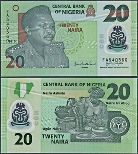 NIGERIA 🇳🇬 P34f* 20 NAIRA POLYMER* ND 2010* VERY SCARCE DATE* AUNC GEM - Picture 1 of 1