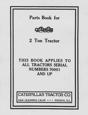 Caterpillar 2 - TON Parts Book (please read description)