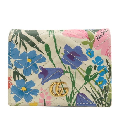 GUCCI GG Colección Marmont Ken Scott Cartera Doble Pliegue Cuero 466492 Auténtica Usada Foto 1 de 4