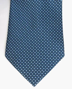 Blue tie with woven micro check pattern traditional mens business wear by George - Picture 1 of 3