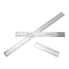 3pcs Cork Back Metal Ruler Stainless Steel Metal Ruler Non Slip Rulers With