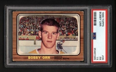 1966 TOPPS #35 BOBBY ORR ROOKIE CARD PSA 1.5 FR - Image 1 of 2