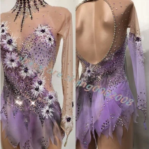 Ice skating dress/Sparkles Figure Skating Dress/Dance Twirling Tap Costume - Bild 1 von 7