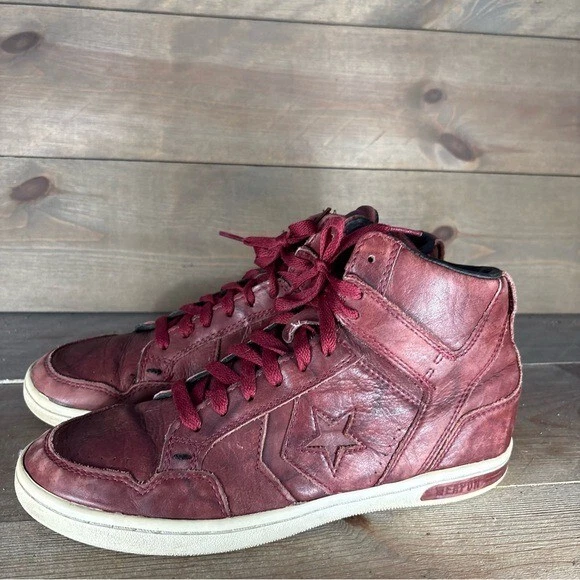 converse john varvatos arma mujer talla 9.5 zapatos rojo cuero zapatillas altas Foto 1 de 4