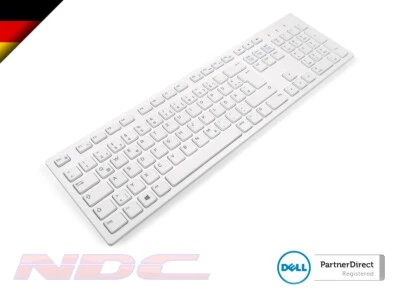 NEW Dell KM636 GERMAN White Wireless Keyboard with USB Dongle - Image 1 of 2