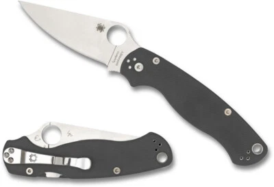 SPYDERCO Para Military 2 DARK GRAY G-10 MAXAMET Steel, Plain Edge, C81GPDGY2 - Image 1 of 3