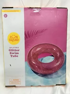 Sun Squad Pink Glitzerschlauch aufblasbar Pool Schwimmschlauch Schwimmer 36" NEU Erwachsene - Bild 1 von 7