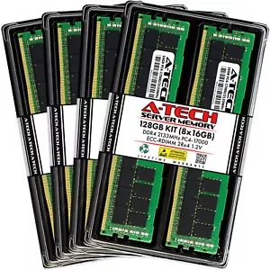 A-Tech 128GB 8x 16GB 2Rx4 PC4-17000R DDR4 2133 ECC REG RDIMM Server Memory RAM - Picture 1 of 4