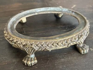 Espositore vintage con piedini in ottone massiccio per vaso/pianta/vaso/ciotola - Foto 1 di 9