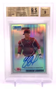 YASMANI GRANDAL 2010 Bowman Chrome AUTO REFRACTOR /500 BGS 9.5 Rookie LOW POP - Picture 1 of 2