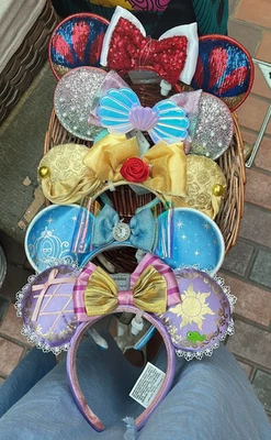 Disney Parks Belle Cinderella Snow White Mouse Ears Minnie Princess Headband - Image 1 of 4