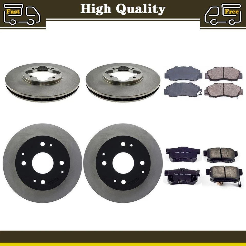 Juego de 6 pastillas de freno delanteras traseras rotores de disco para 1995 1996 1997 1998 Acura TL Foto 1 de 4